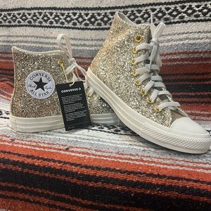 Converse glitter hi - tops womens size 9